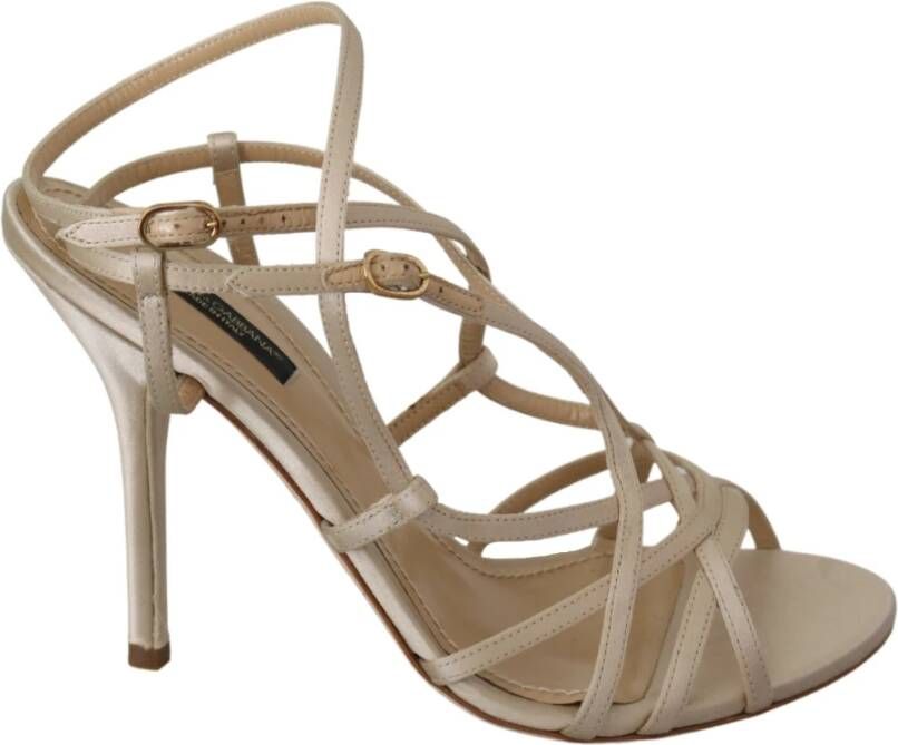 Dolce & Gabbana Hoge hiel sandalen , Beige, Dames