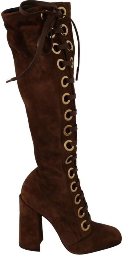 Dolce & Gabbana Knie laarzen , Bruin, Dames