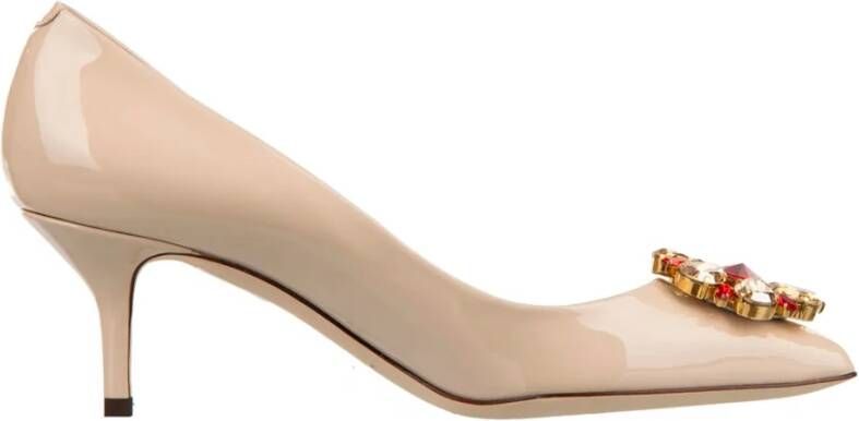 Dolce & Gabbana Kristalbroche hakken pompen , Beige, Dames