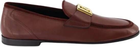 Dolce & Gabbana In elkaar grijpende DG Plaque Loafers , Bruin, Heren