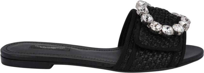 Dolce & Gabbana platte sandalen , Zwart, Dames