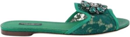 Dolce Gabbana Sandals Green , Groen, Dames