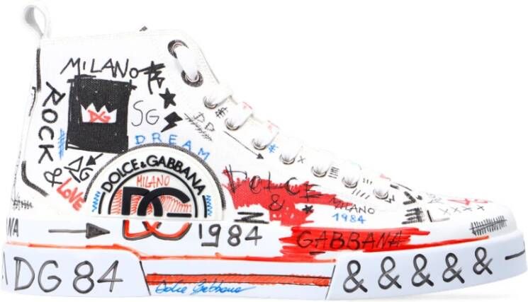 Dolce & Gabbana Snijdende sneakers , Wit, Heren