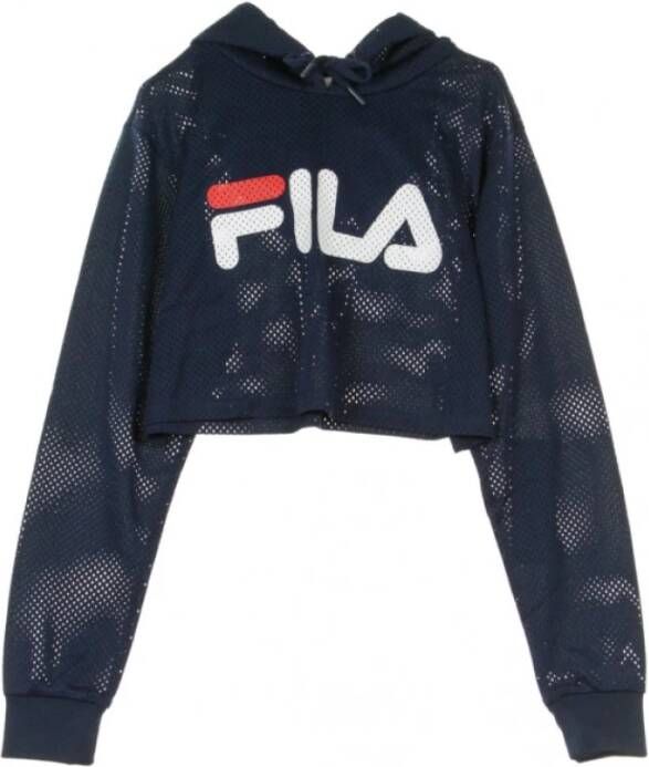 Fila Kort lichtgewicht sweatshirt met capuchon , Blauw, Dames