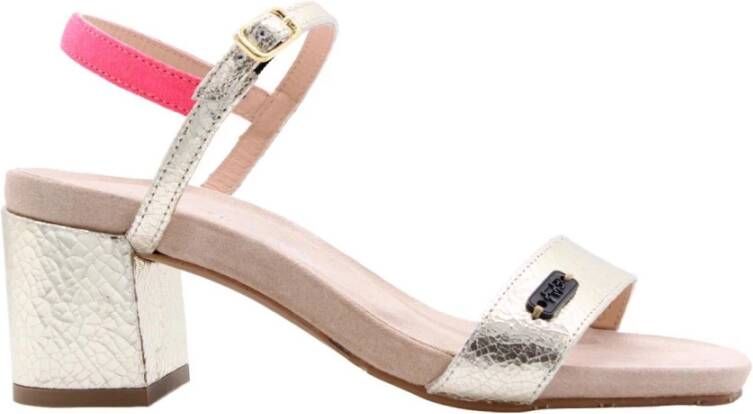 Floris van Bommel Hoge hiel sandalen , Geel, Dames