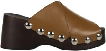 Ganni Sandalen retro piep teen hout , Bruin, Dames