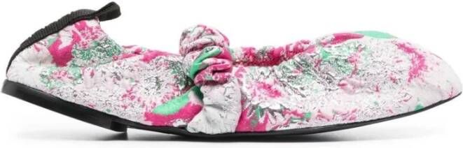 Ganni Zacht vierkant teen scrunchie ballerina jqd , Roze, Dames