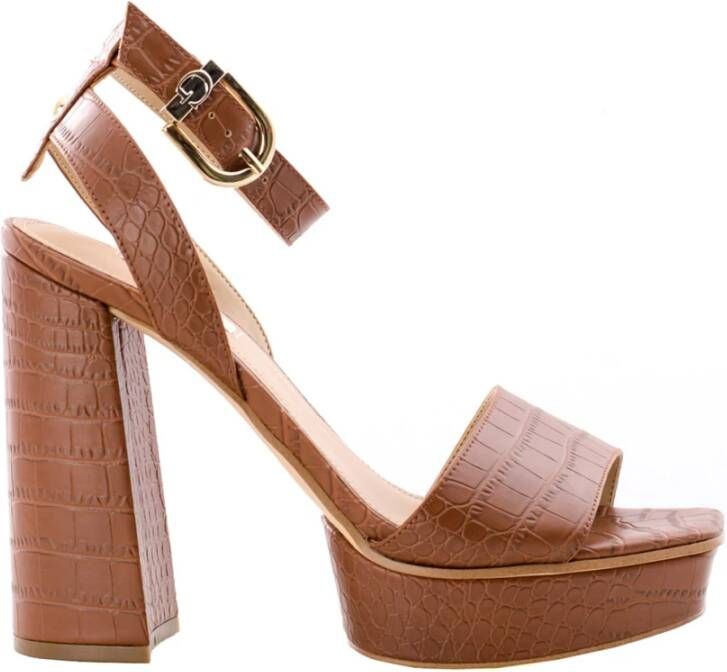 Guess Sandaal rippa in vergelijkbare pelle met hiel , Bruin, Dames