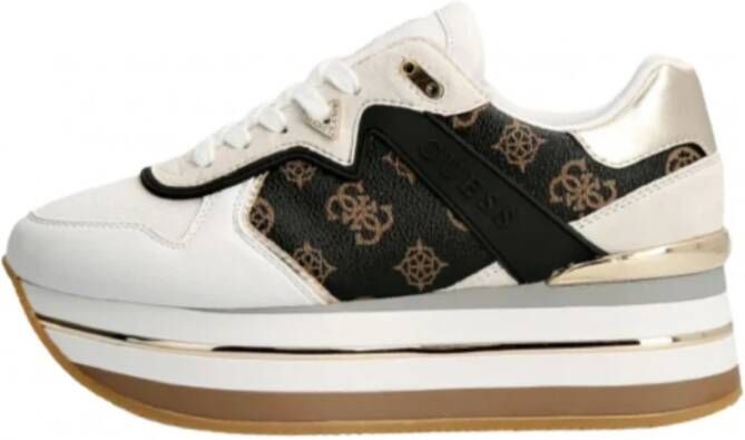 Guess Sneakers Zep Harinna Pelle 4G Logo D23Gu28 Fl7Harfal12 , Bruin, Dames
