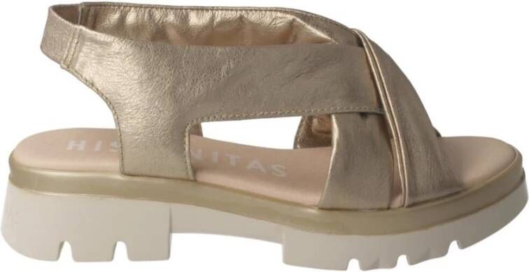 Hispanitas Platte sandalen , Beige, Dames