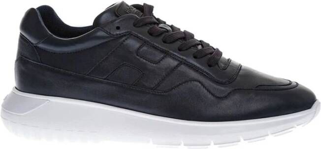 Hogan I Cubeappa lederen sneakers met witte zool , Blauw, Heren