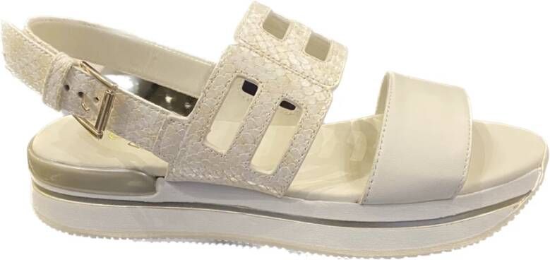 Hogan Platte sandalen , Beige, Dames