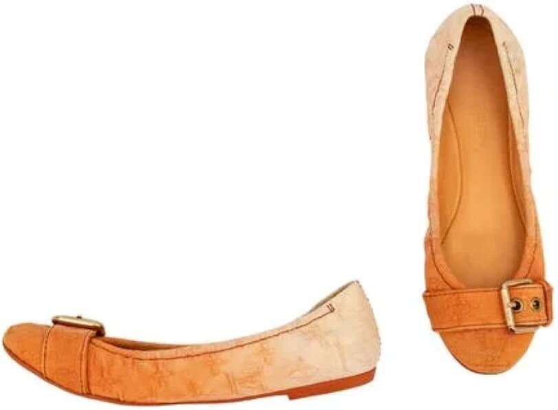Louis Vuitton Vintage Pre owned Canvas flats , Oranje, Dames