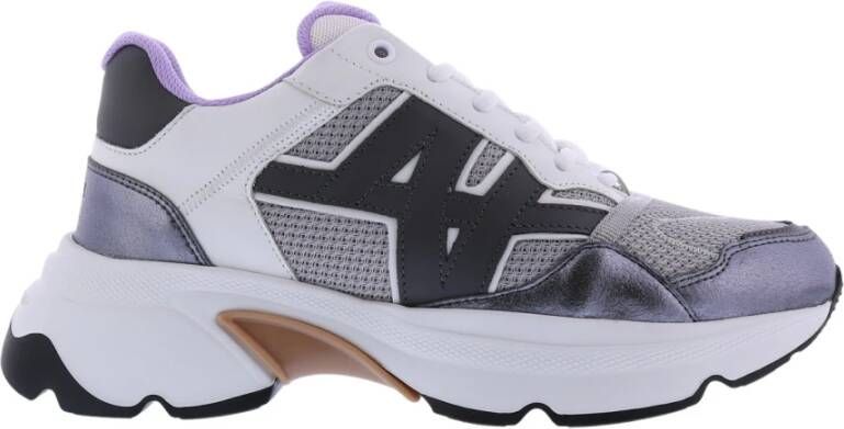 Nubikk Ross Trek Edge chunky leren sneakers zilver/multi