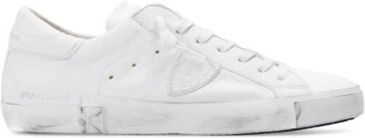 Philippe Model men's shoes leather trainers sneakers prsx , Wit, Heren