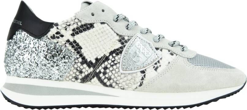 Philippe Model Tropez X sneaker met suède en glitter details