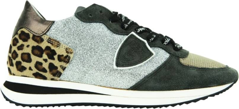 Philippe Model Tropez X sneaker met su&#xE8;de en glitter details