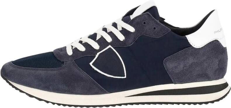 Philippe Model men's shoes suede trainers sneakers Trpx , Blauw, Heren
