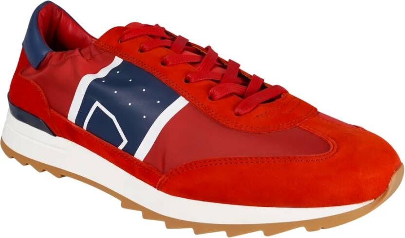 Philippe Model Sneakers microvezel en rubberen zool , Rood, Heren