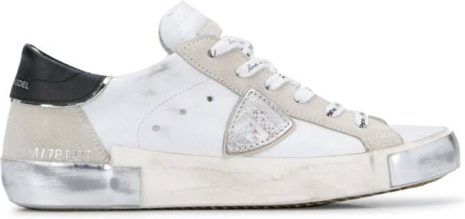 Philippe Model Sneakers uomo prsx low man foxy lamine blanc/argent prlu.ma02