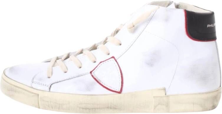 Philippe Model men's high top leather sneakers prsx , Wit, Heren