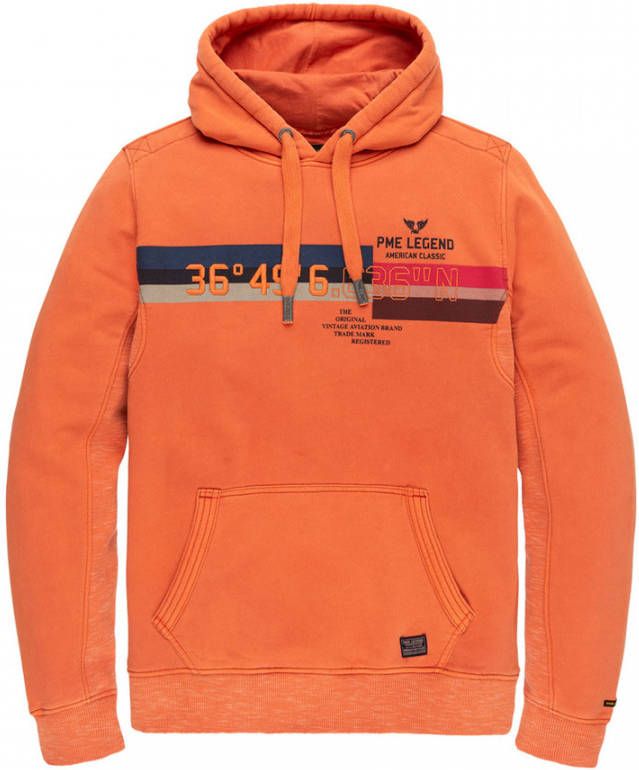 PME Legend hoodie met printopdruk oranje