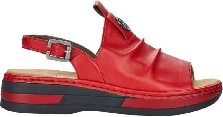 Rieker Casual open sandalen , Rood, Dames