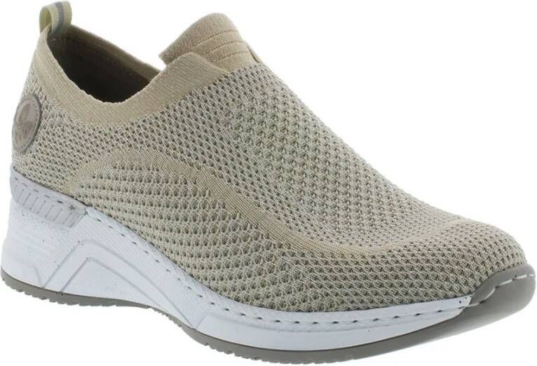 Rieker Stone Casual Trainers , Beige, Dames