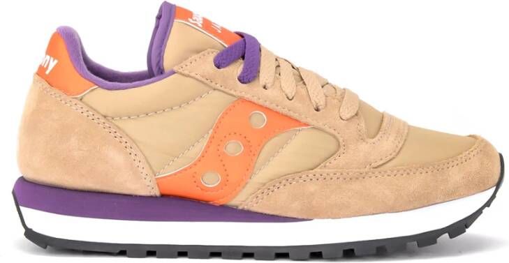 Saucony Jazz Sneaker in suede en stof met details , Beige, Dames
