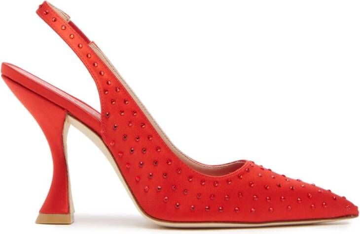Stuart Weitzman Glam Xcurve 100 Slingback Pumps , Rood, Dames