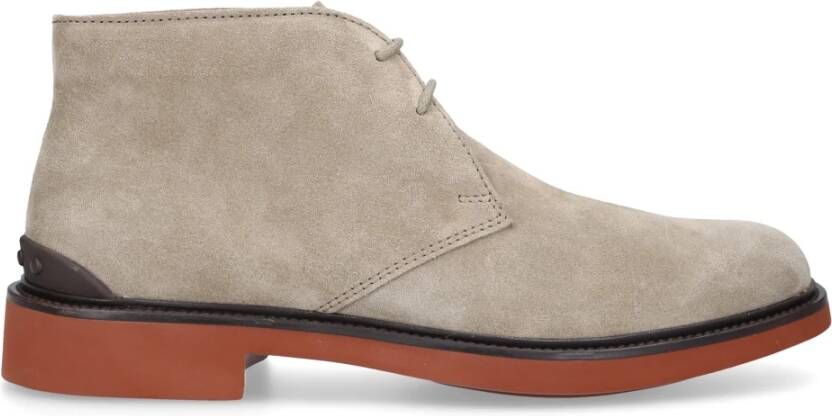 TOD'S Schnürboots Polacco Veloursleder , Grijs, Heren