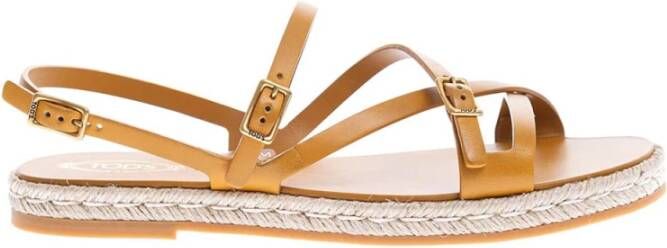 TOD'S Platte sandalen , Bruin, Dames