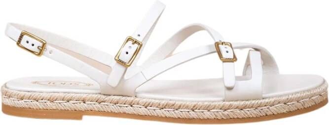 TOD'S Platte sandalen , Wit, Dames