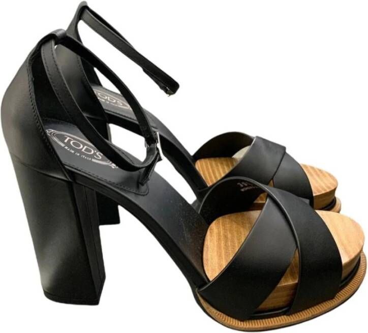 TOD'S Sandalen met hoge hakken , Zwart, Dames
