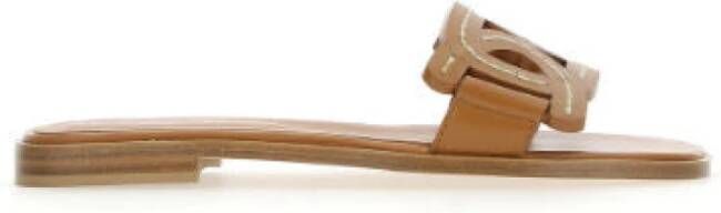 TOD'S Teenslippers & Sliders , Bruin, Dames
