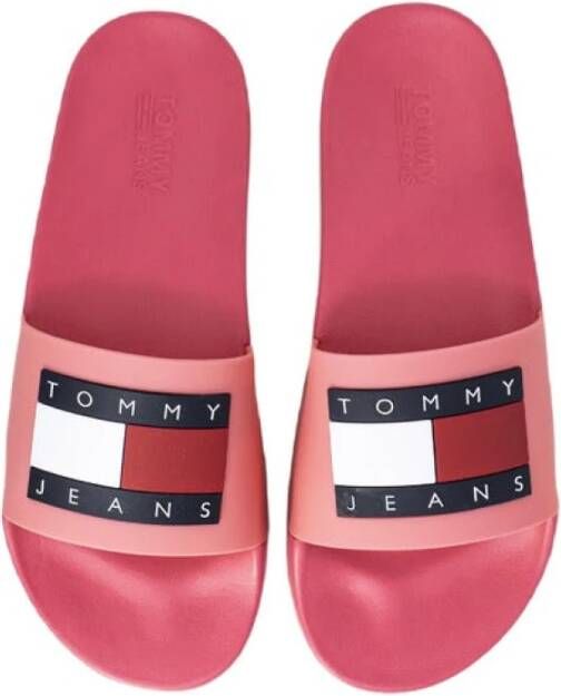 TOMMY JEANS Badslippers FLAG POOL SLIDE met opvallend merklabel