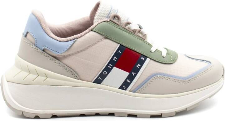 Tommy Hilfiger Mode retro loper sneakers , Beige, Dames