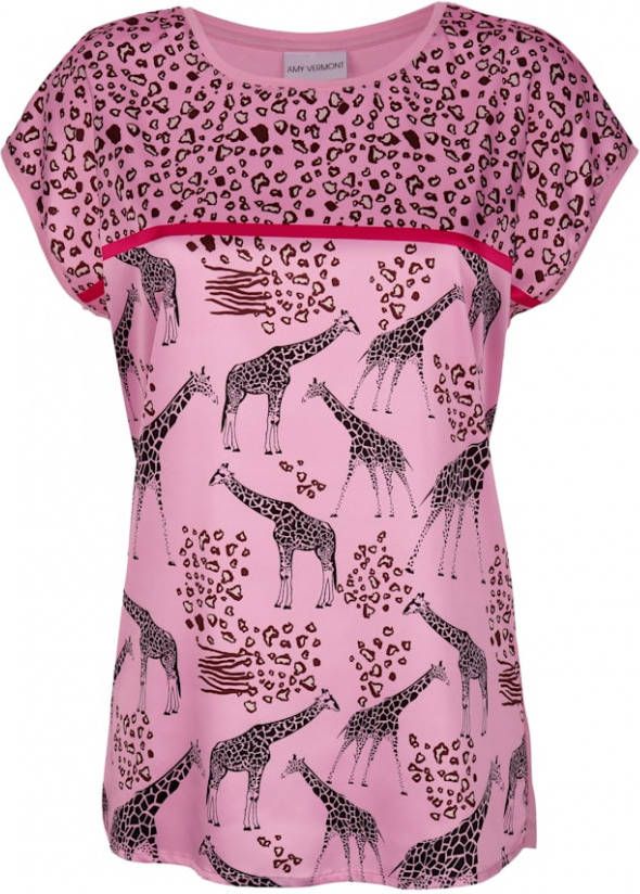 AMY VERMONT Shirt met trendy print Pink