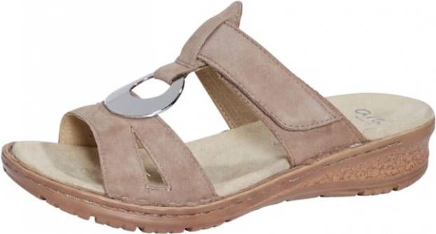 Ara Muiltje met ronde metalen applicatie Taupe
