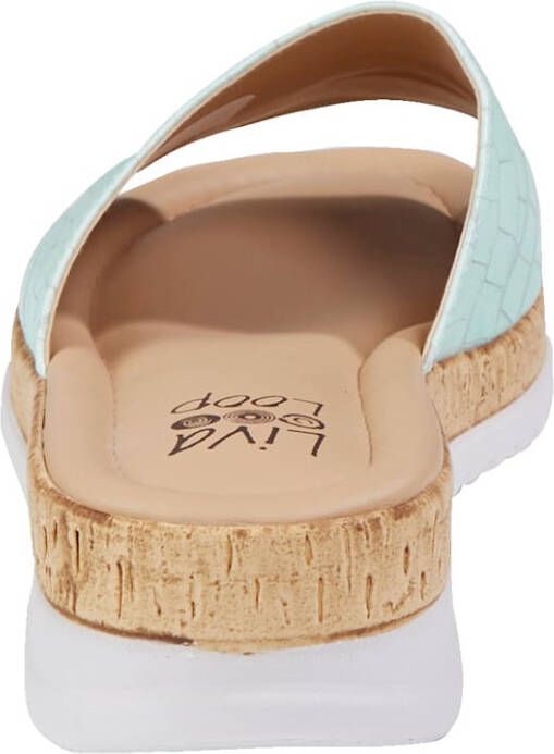 Liva Loop Muiltje met chic krokoreliëf Mint