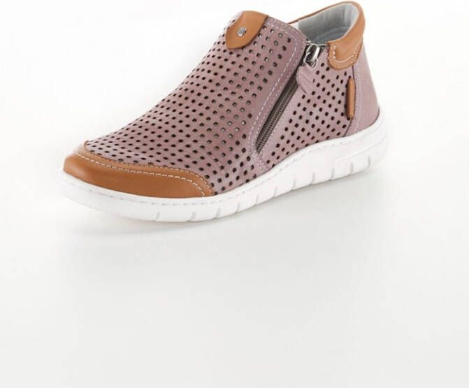 Naturläufer Enkellaarsje met rits en perforaties Roze