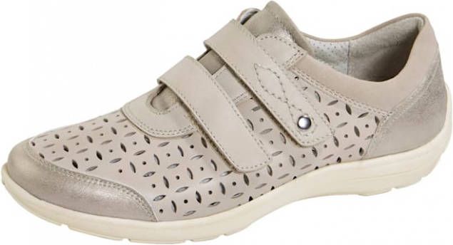 Naturläufer Klittenbandschoen met zomerse perforaties Beige