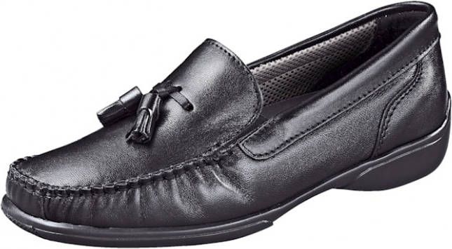 Naturläufer Mocassin met karakteristieke mocassinnaad Zwart/Zilvergrijs