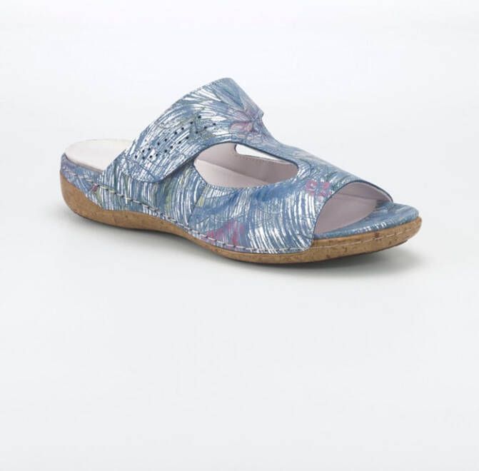 Naturläufer Muiltje met klittenbandsluiting Blauw/Multicolor