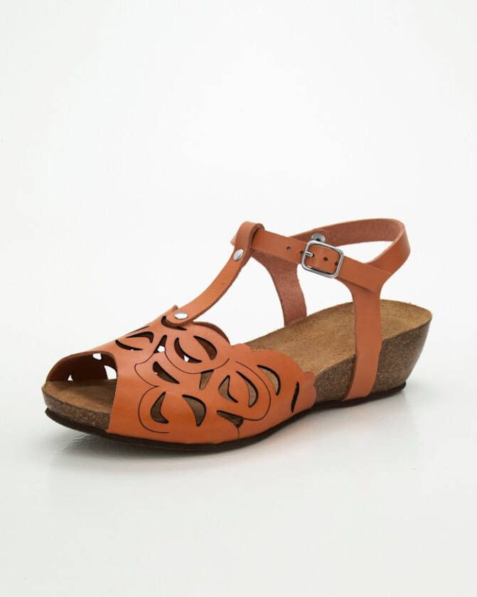 Naturläufer Sandaaltje met trendy cut outs Oranje