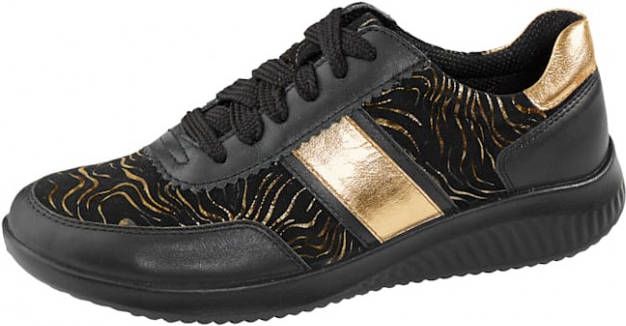 Naturläufer Veterschoen met goudkleurige details Zwart/Goudkleur