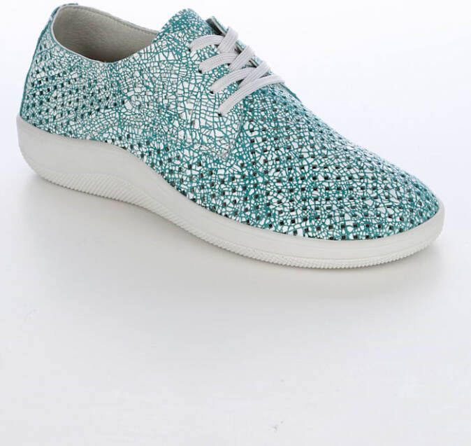 Naturläufer Veterschoen met perforaties Petrol/Wit