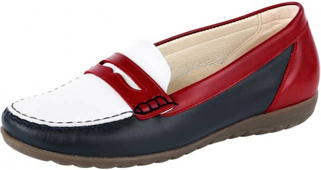 Waldläufer Mocassin Blauw/Wit/Rood