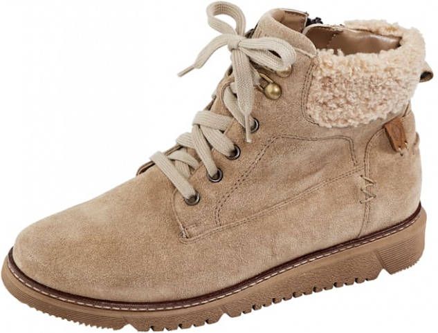 Waldläufer Veterlaarsje van hoogwaardig leer Taupe