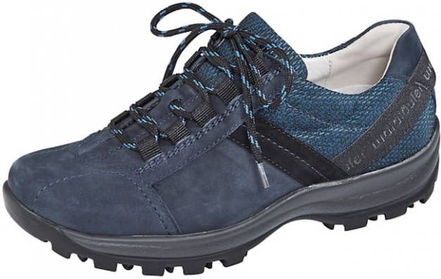 Waldläufer Wandelschoen met gepolsterde rand en tong Donkerblauw